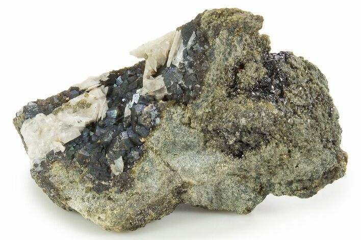 Rainbow Andradite Garnets with Calcite - Norway #342363